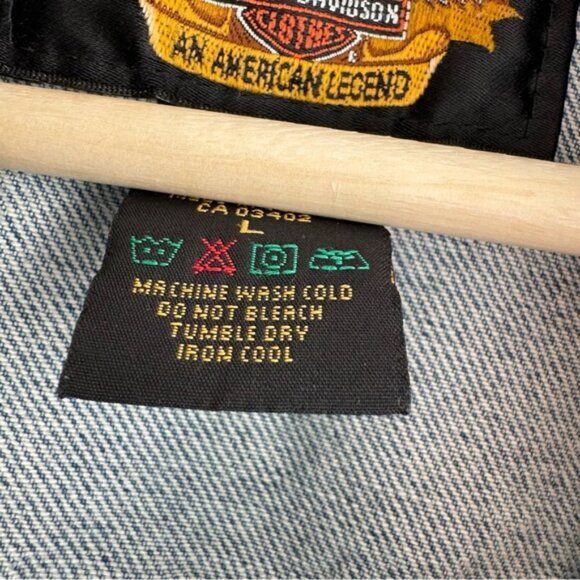 Harley-Davidson vintage denim vest  Gray Denim Vest - Picture 4 of 10